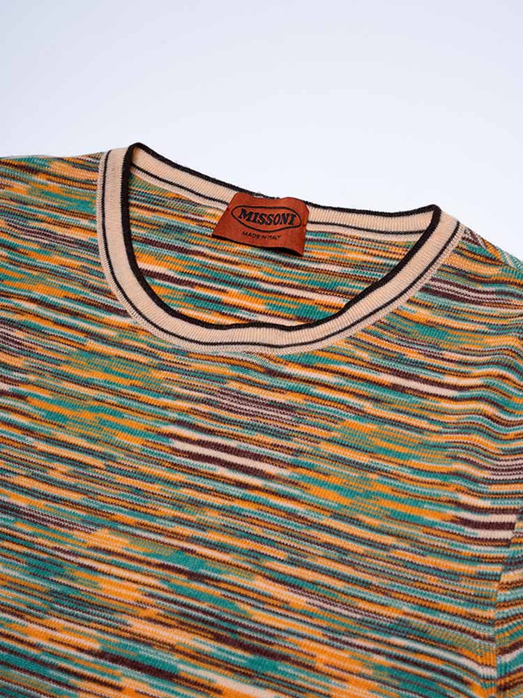 Vintage Knit Long Sleeves Top Multicolor