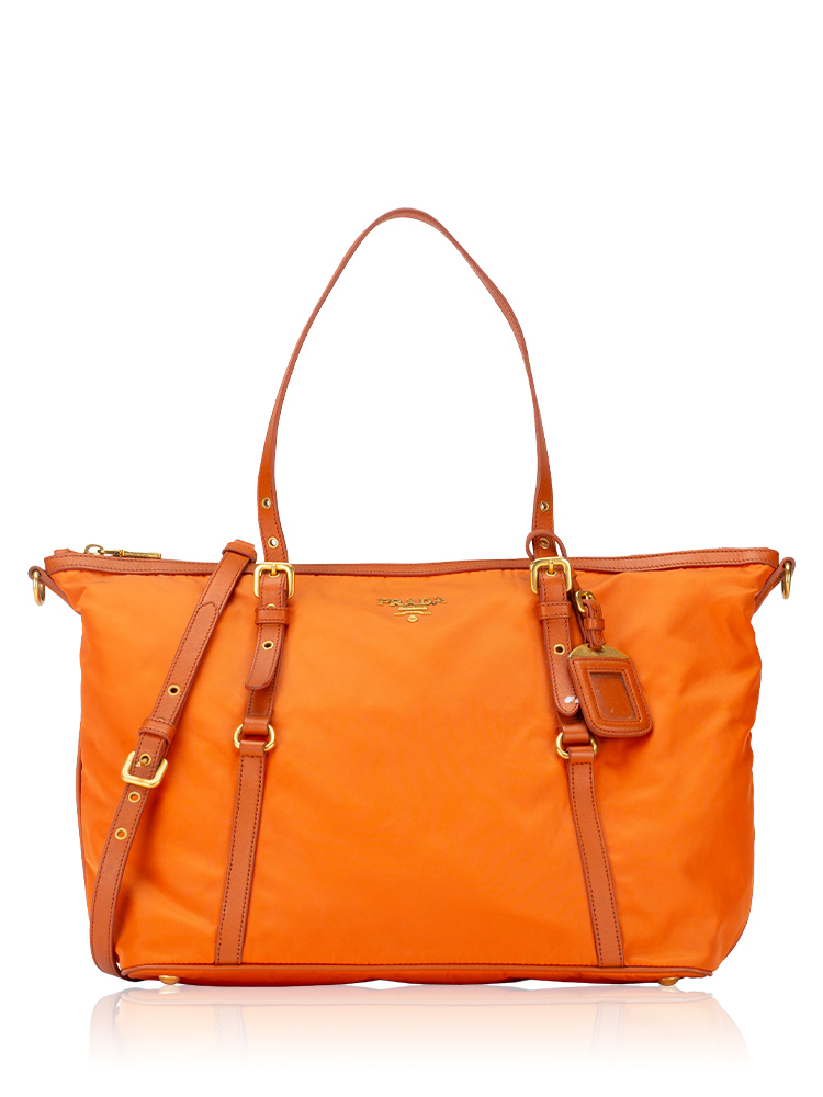 BR4253 Tessuto Saffiano Tote Papaya