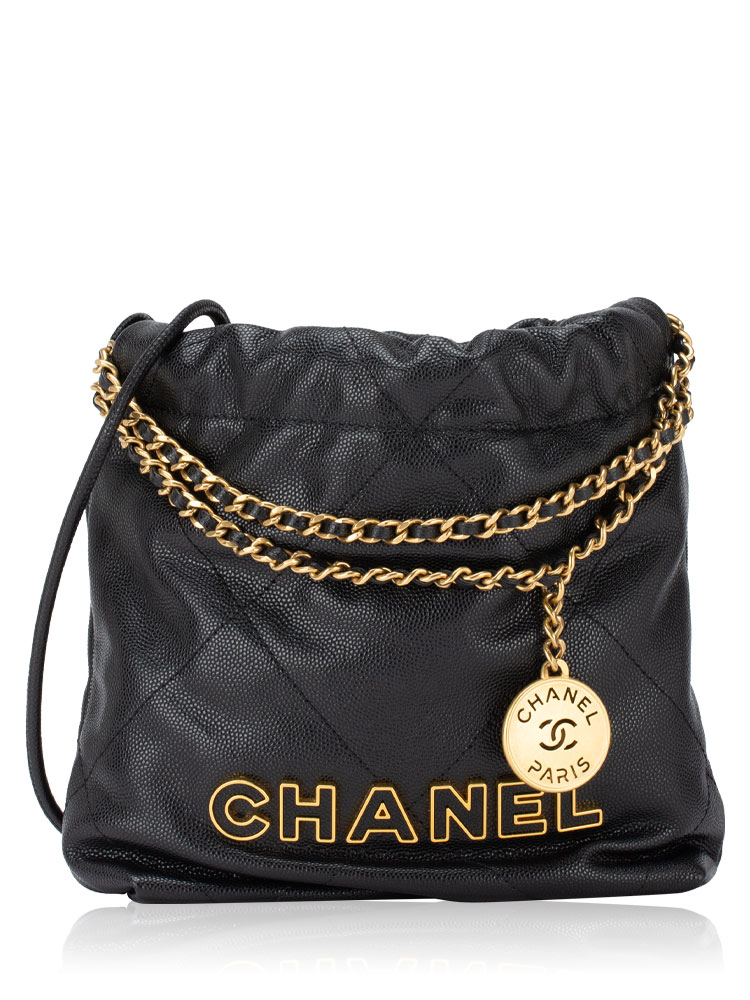 Shiny Caviar Mini Chanel 22 Black