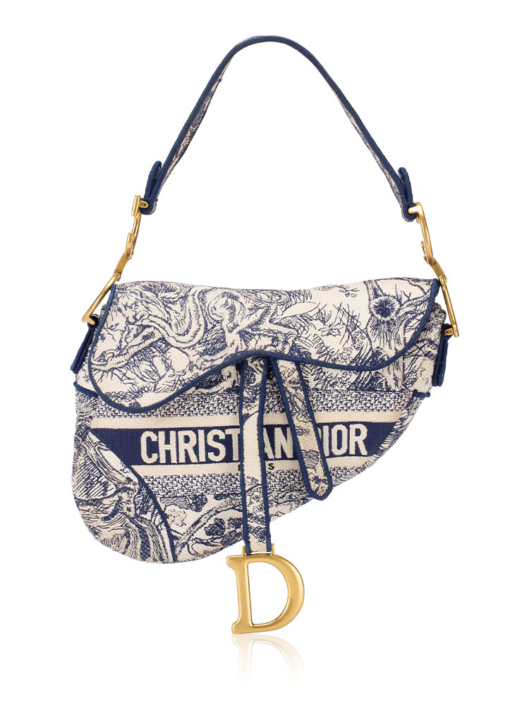 Dior Toile de Jouy Saddle Bag Blue