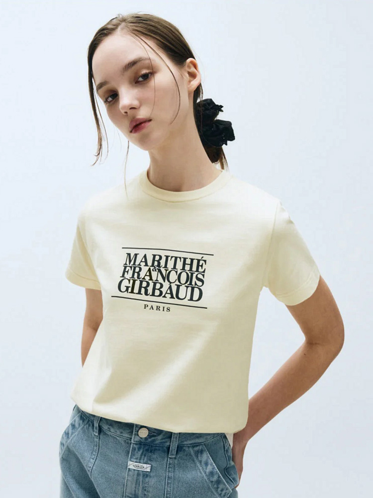 Classic Logo Tee Cream Sz M