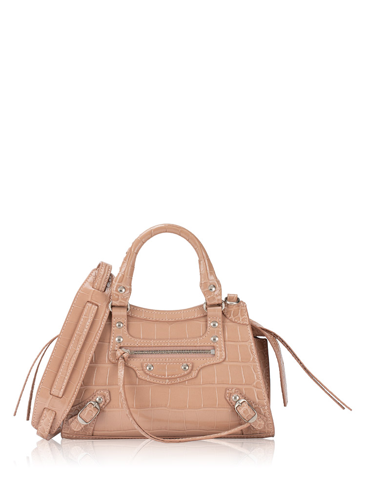 Shiny Crocodile Effect Neo Classic Mini City Rose Des Sables