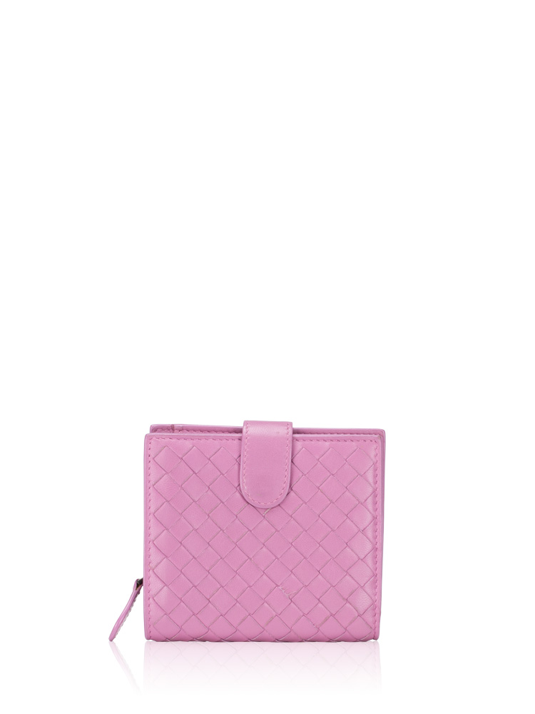 Nappa Intrecciato French Compact Wallet Violet