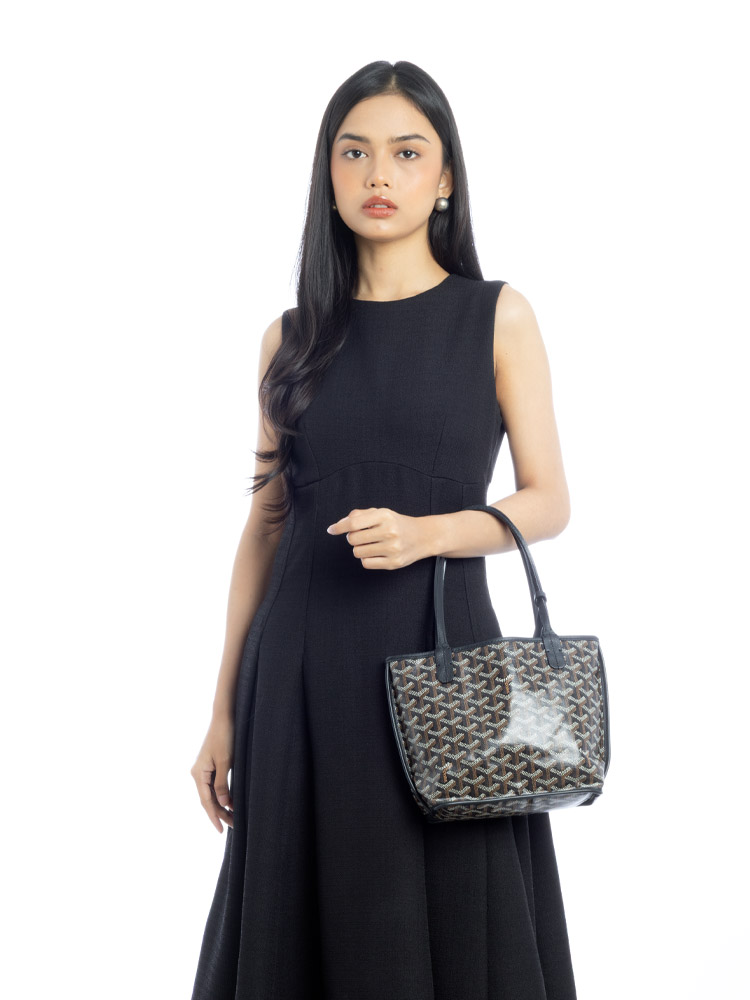 Goyardine Reversible Mini Anjou Noir