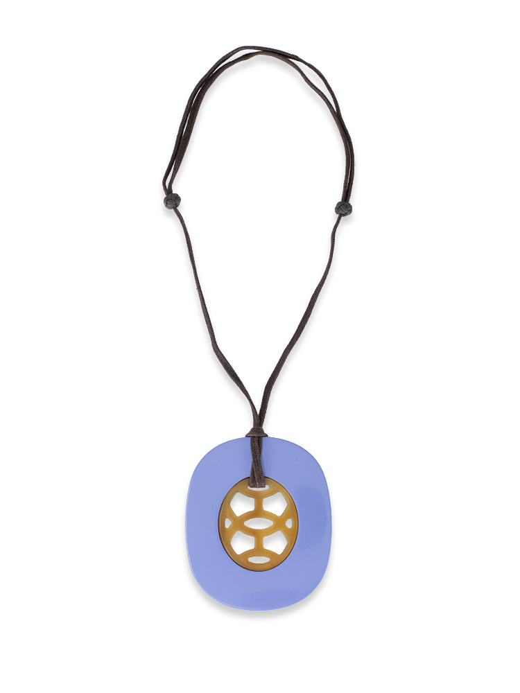 Buffalo Horn Lacquer Lift Necklace Purple