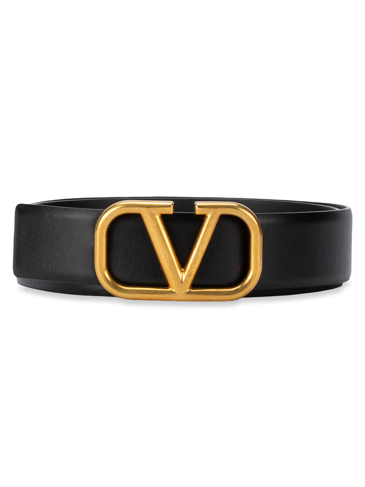 Calfskin Signature VLogo 40mm Belt Black Sz 100