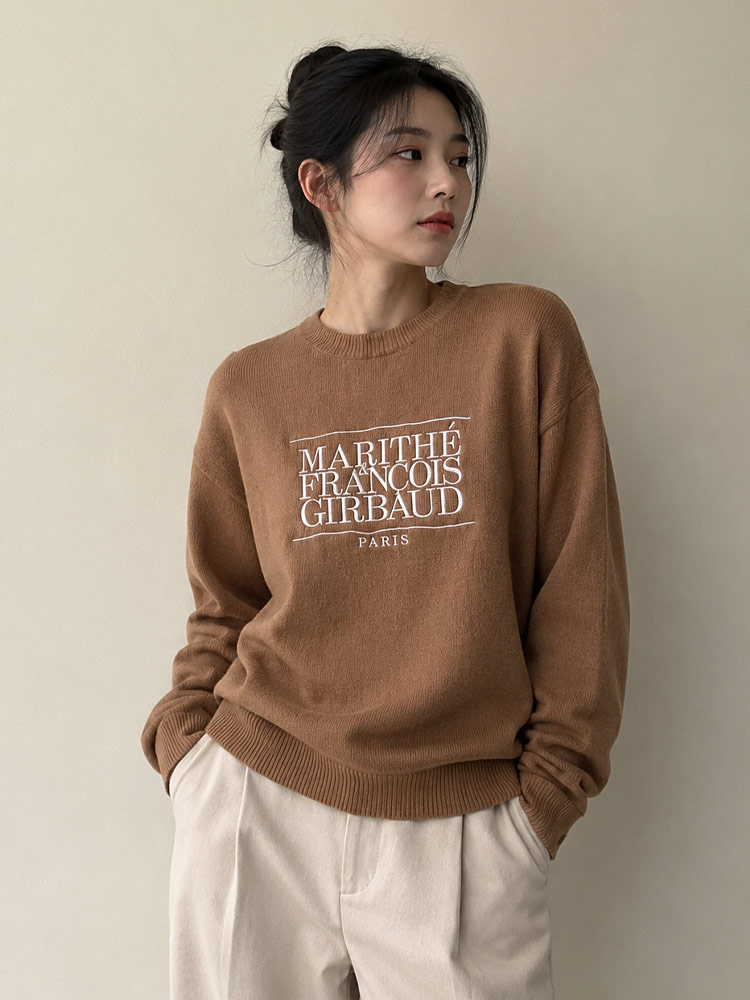 Classic Logo Knit Pullover Rust Sz M