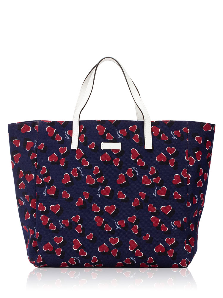 Canvas Shanghai Heartbeat Tote Navy Blue