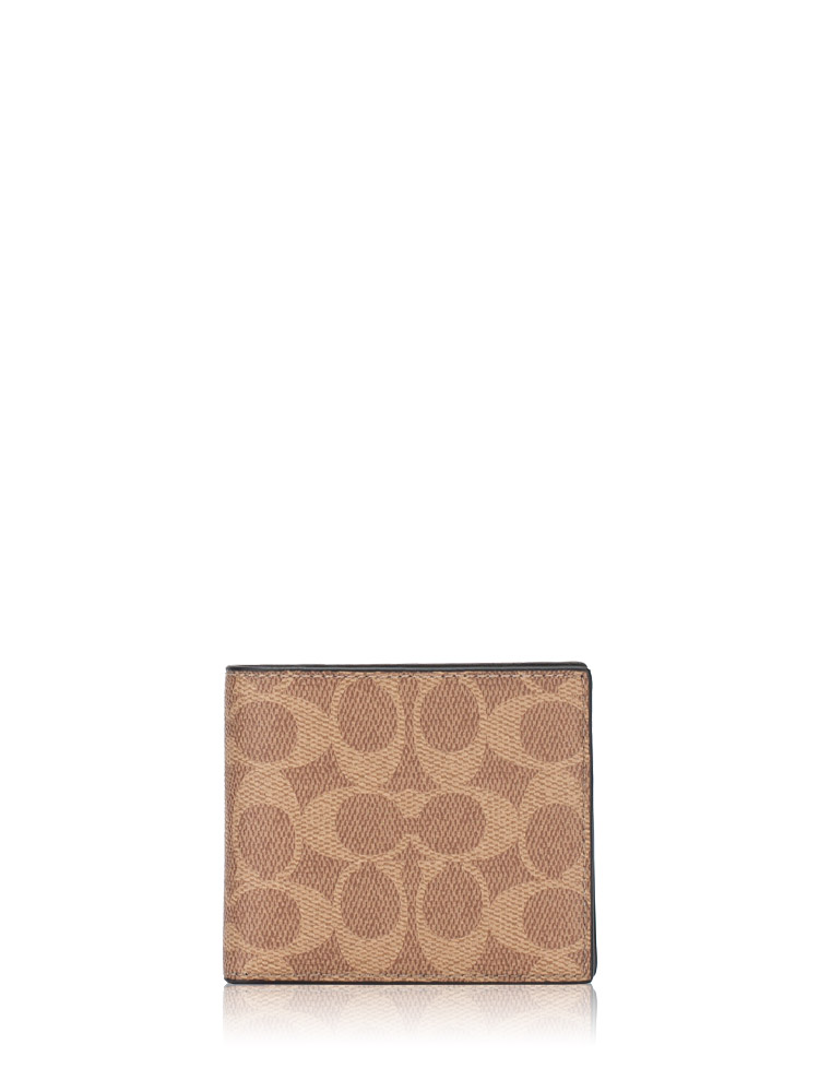 Men CY394 Signature Id Billfold Wallet Tan Black