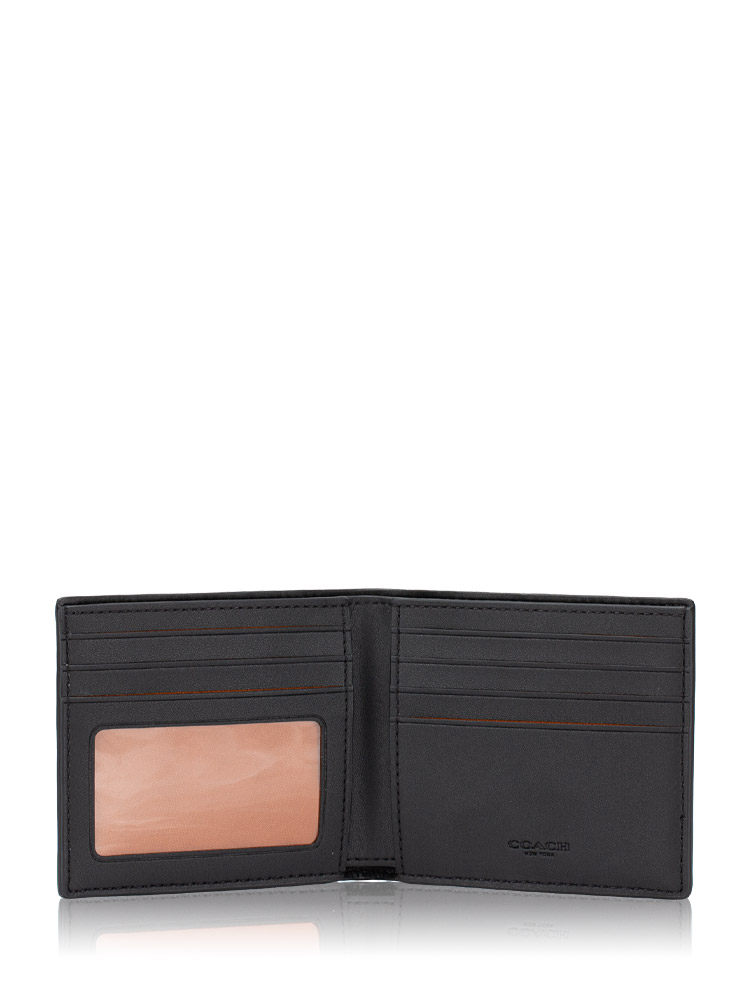 Men CY394 Signature Id Billfold Wallet Tan Black