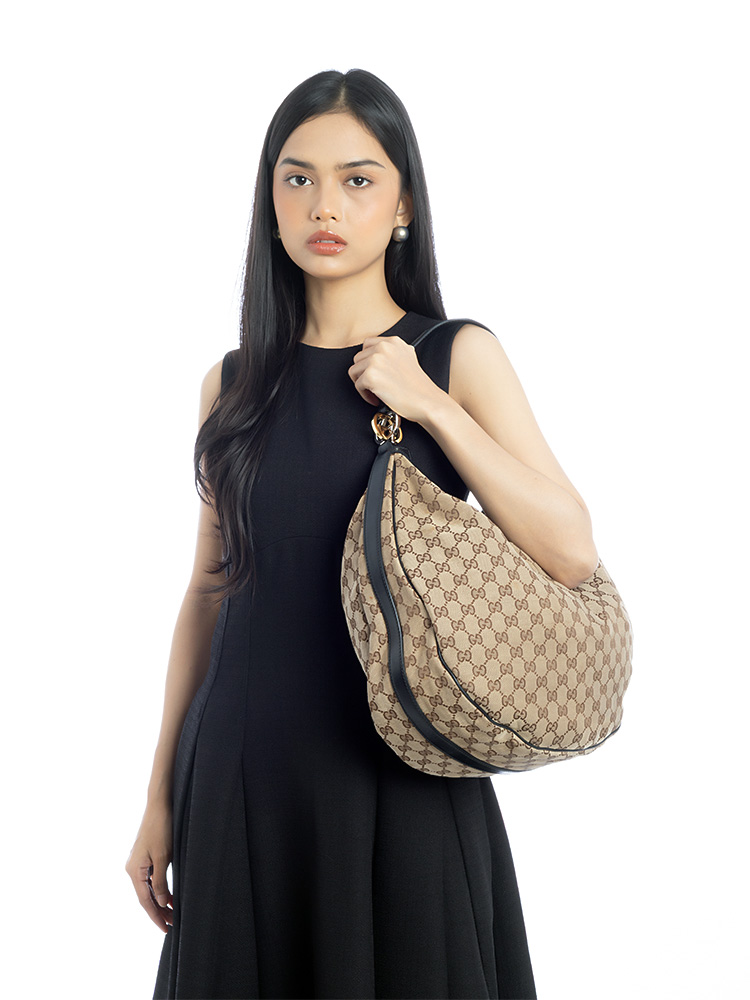 Canvas GG Twins Large Hobo Black