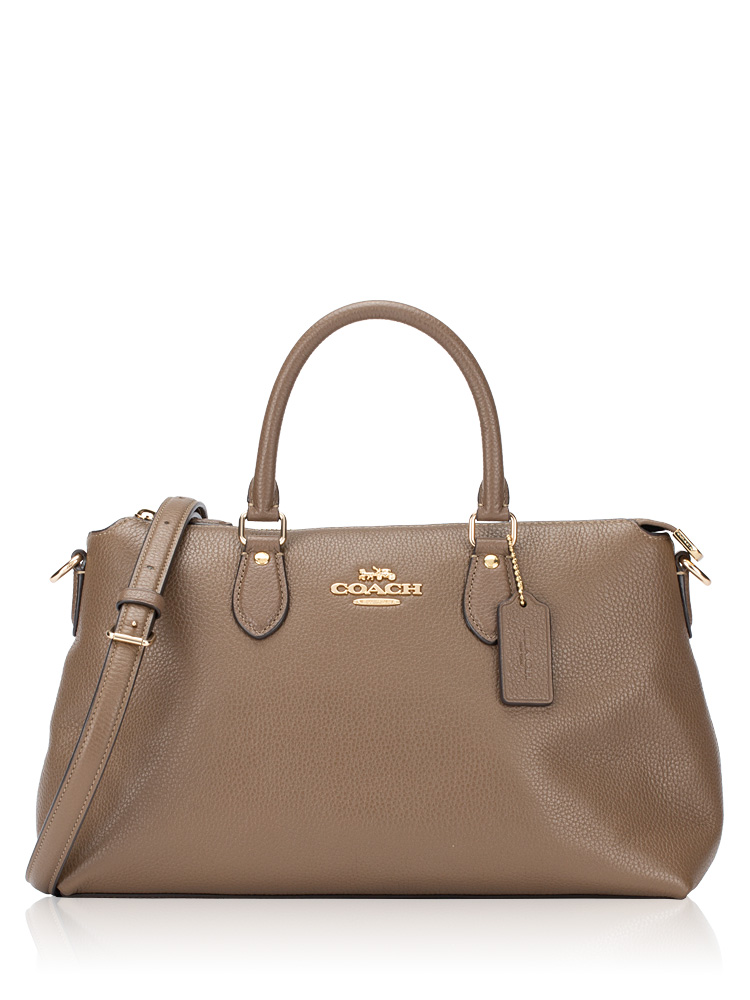 CR156 Georgia Leather Satchel Dark Stone