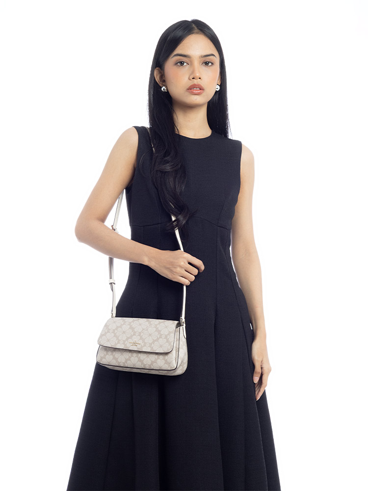 Sutton Spade Flower Mini Crossbody Dark Beige