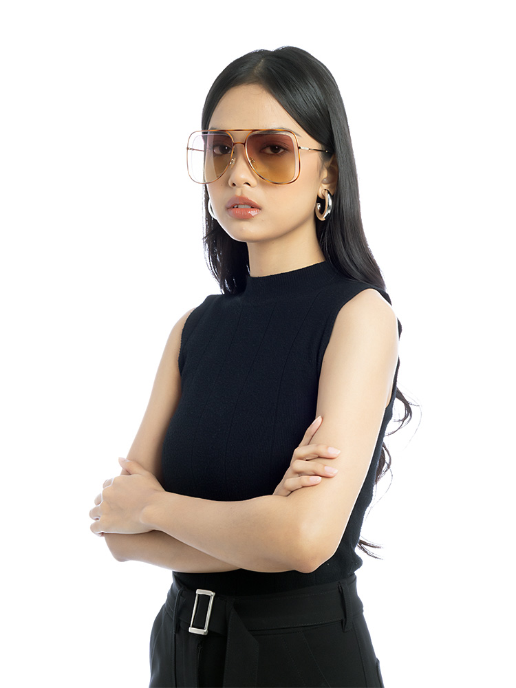 CE130S Poppy Metal Aviator Gold Havana