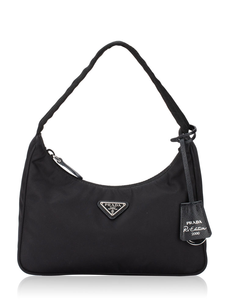 1NE515 Tessuto Re-Edition 2000 Mini Hobo Nero