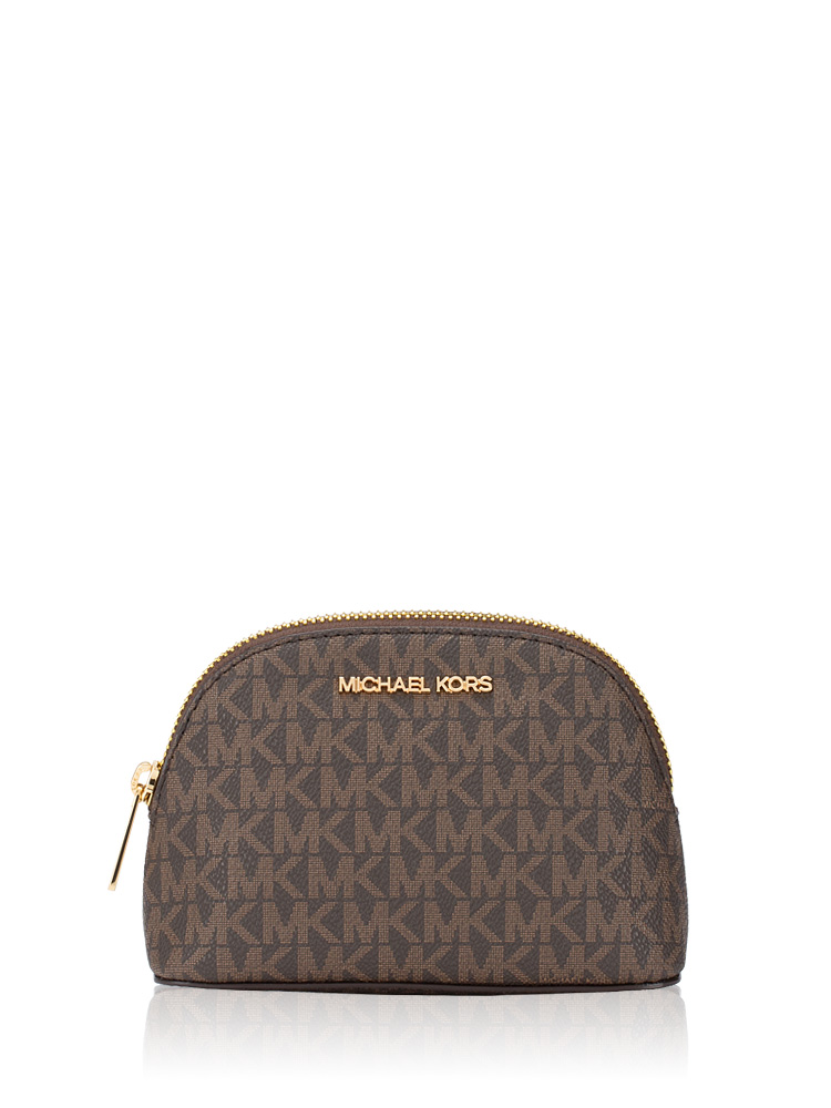 Signature Jet Set Medium Travel Kit Pouch Brown