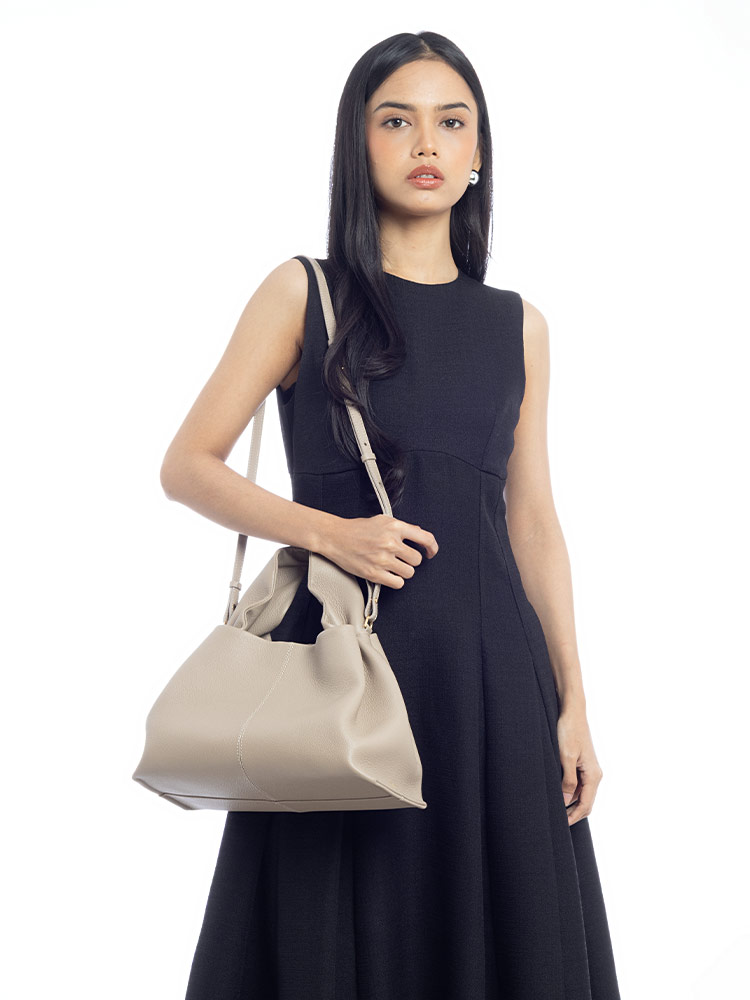 Textured Calfskin Numero Neuf Taupe