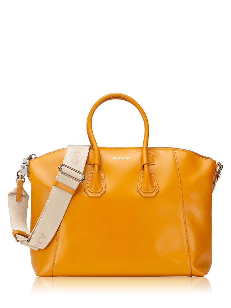 Box Calfskin Antigona Sport Small Top Handle Bag Pumpkin