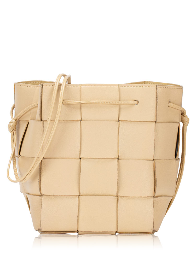 Nappa Maxi Intrecciato Cassette Small Bucket Bag Porridge