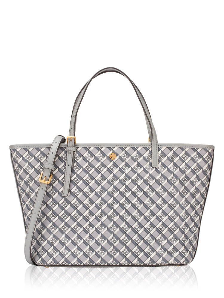 Geo Logo Mini Zip Tote Gray