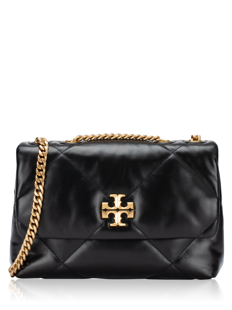Kira Diamond Quilt Small Convertible Shoulder Bag Black