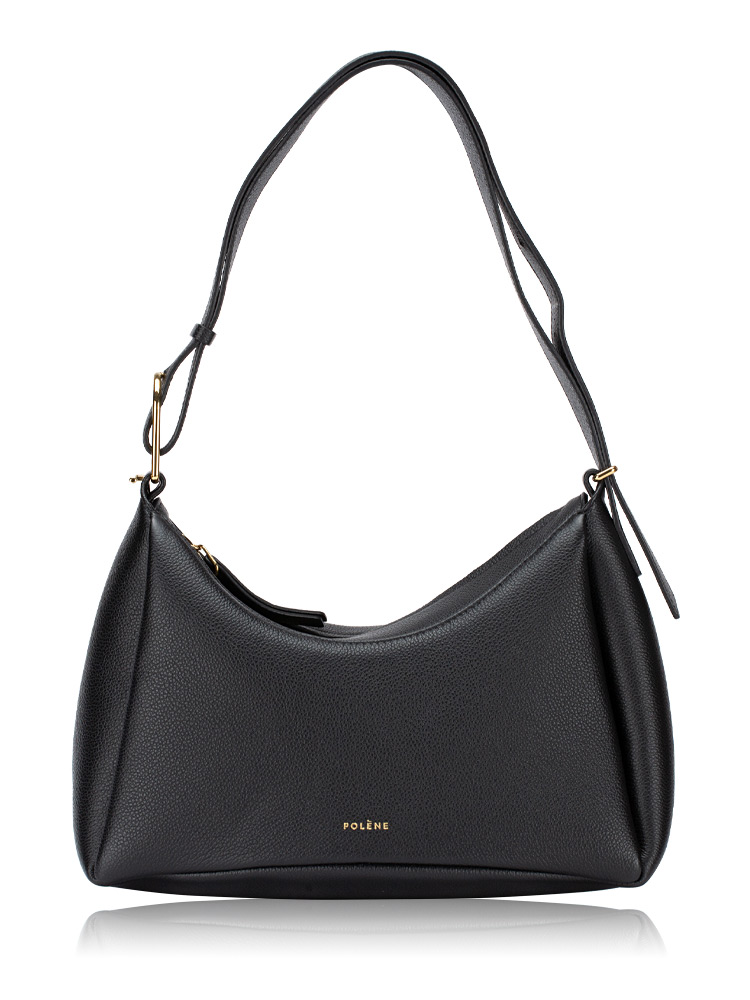 Textured Calfskin Umi Crossbody Black