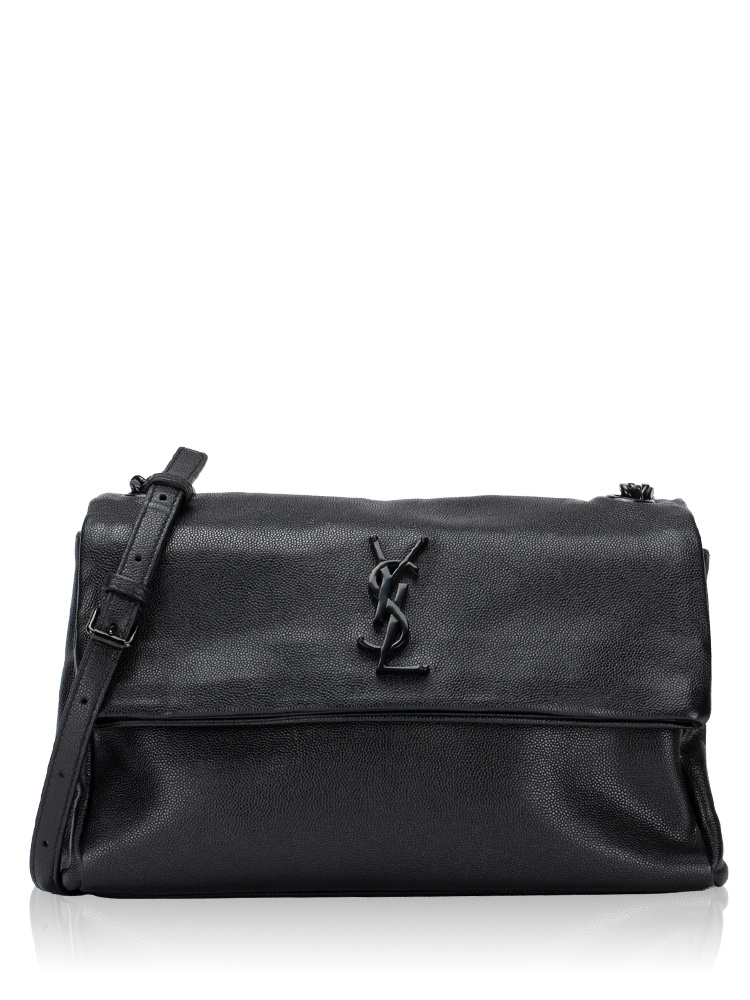 Grain De Poudre Monogram West Hollywood Fold-Over Crossbody Black