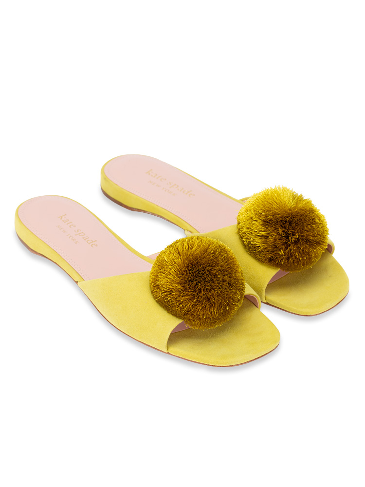 Amour Pom Slide Sandals Bartlett Pear Sz 8 