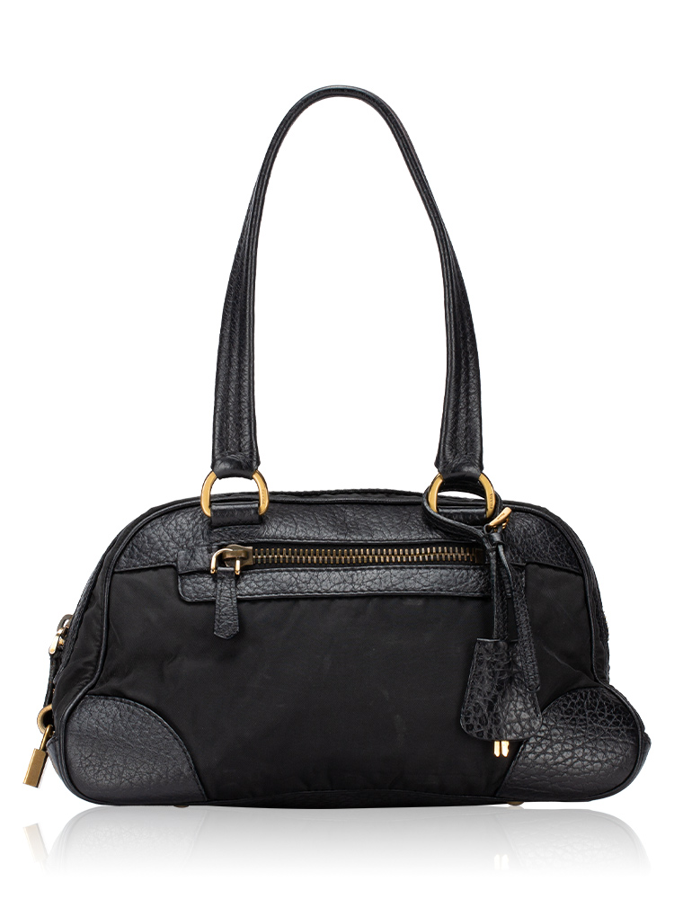 Vintage Tessuto Bowler Bag Nero