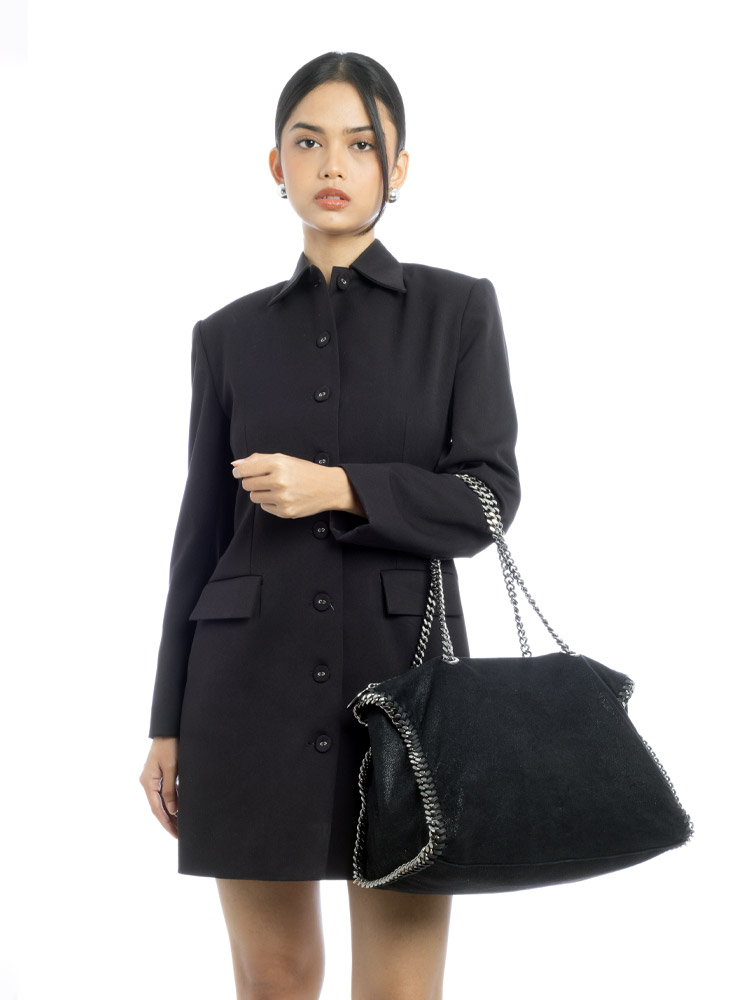 Shaggy Deer Falabella Boston Bag Black