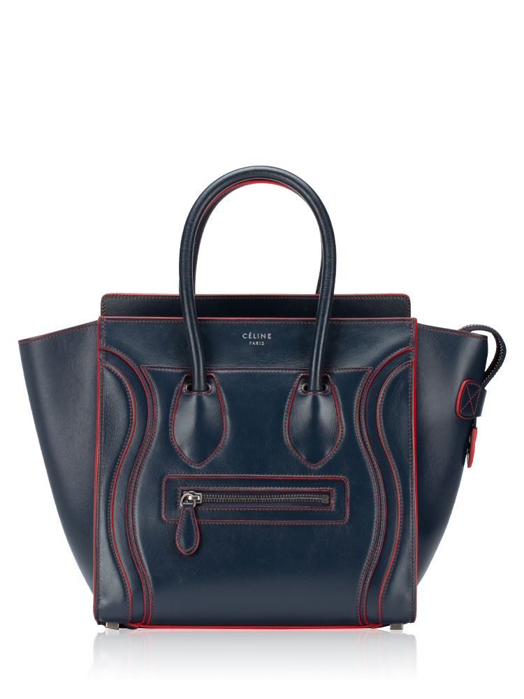 Smooth Calfskin Micro Luggage Navy Red