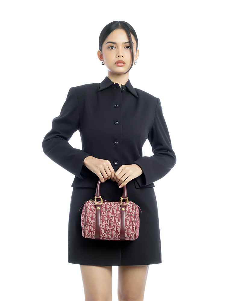 Trotter Diorissimo Mini Boston Bag Bordeaux