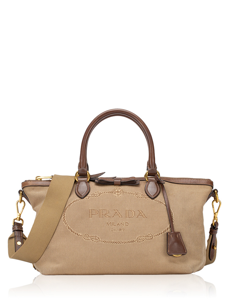 1BA104 Jacquard Logo Tote Corda Bruciato