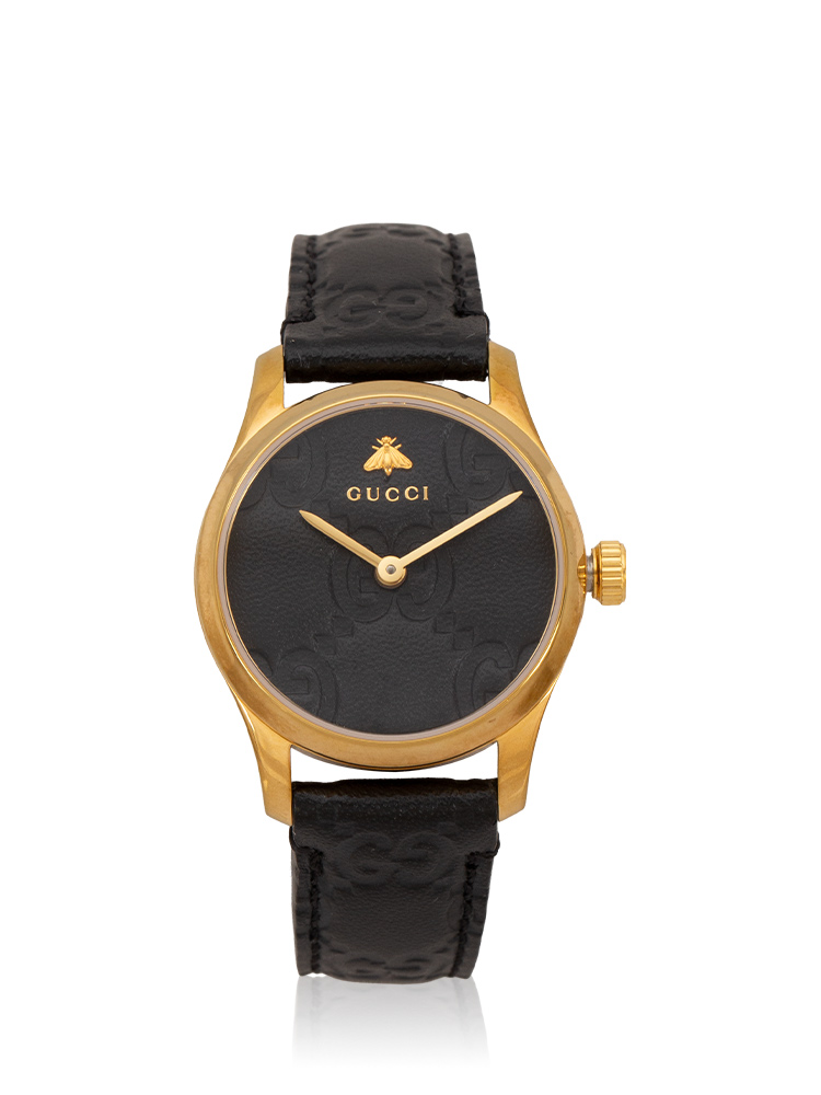 YA126581A Guccissima G-Timeless 27mm Watch Black