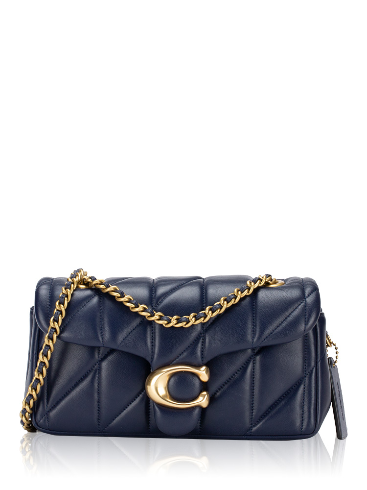 CP149 Quilted Leather Tabby 20 Shoulder Bag Dark Navy