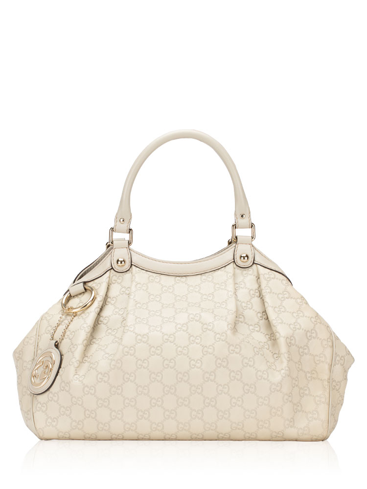 Guccissima Sukey Medium Tote Mystic White