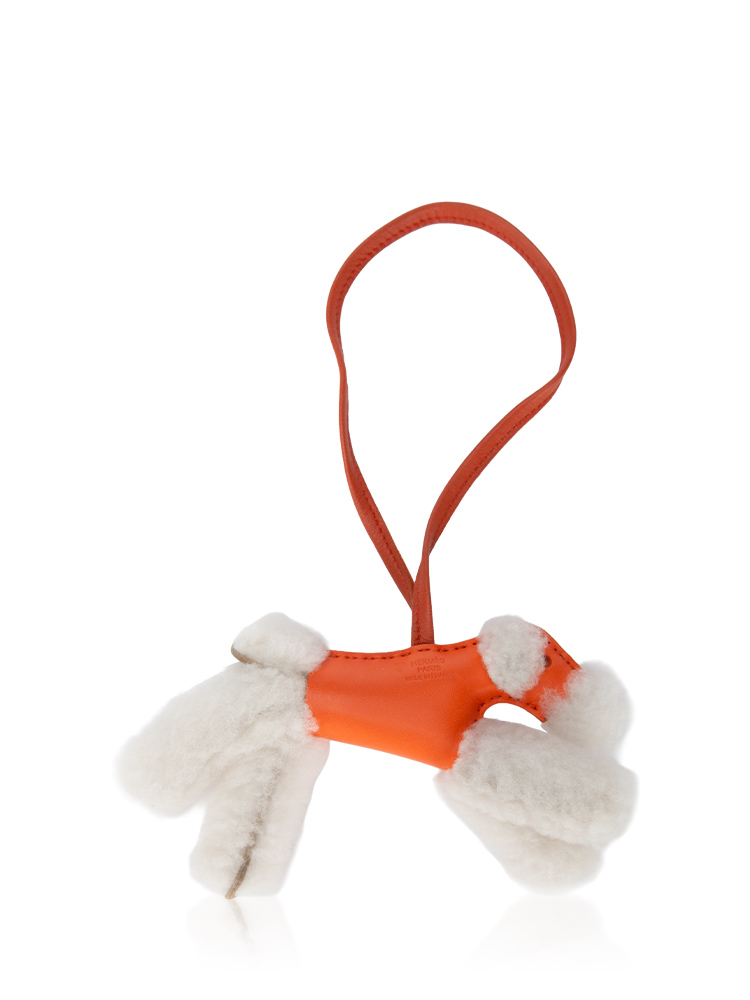 Milo Lambskin Shearling Budy Charm Feu Cornaline