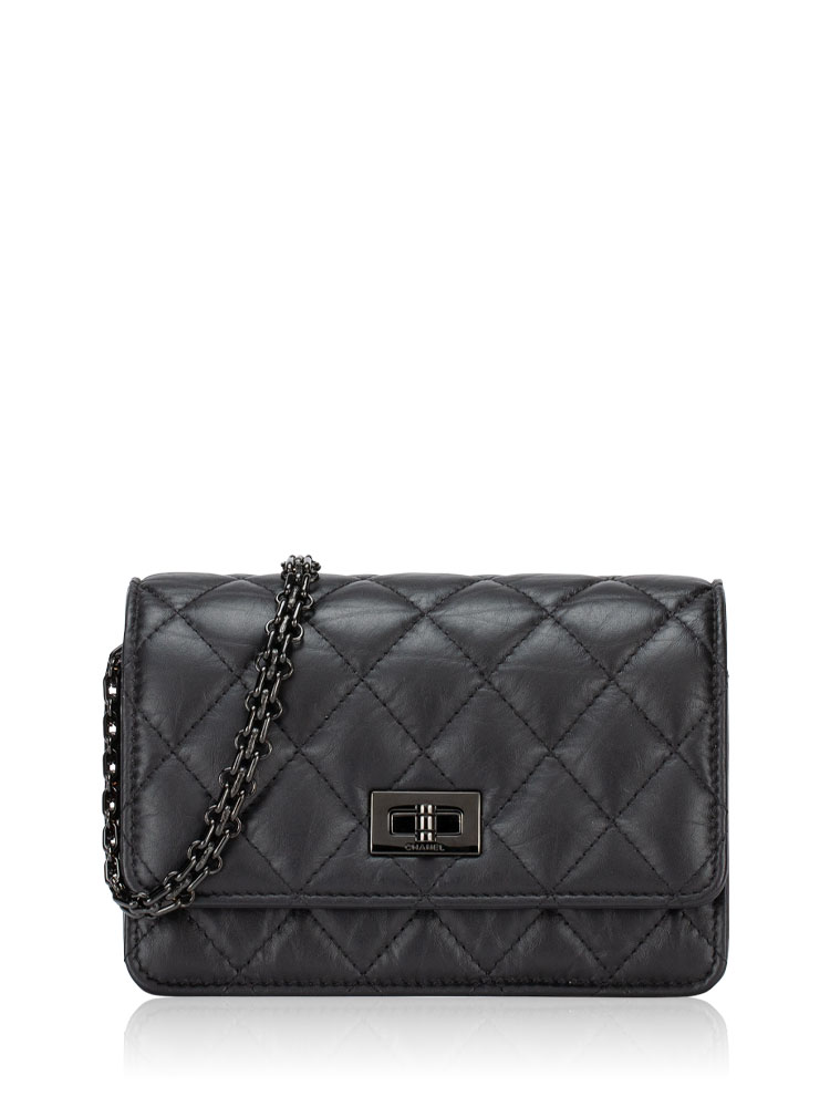 Aged Calfskin Reissue Mini Wallet On Chain WOC So Black