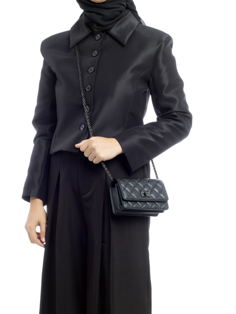 Aged Calfskin Reissue Mini Wallet On Chain WOC So Black