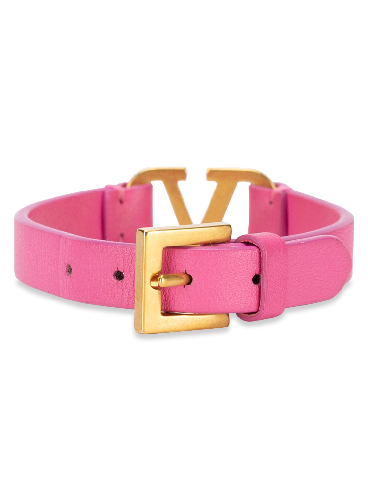 Calfskin VLogo Bracelet Pink
