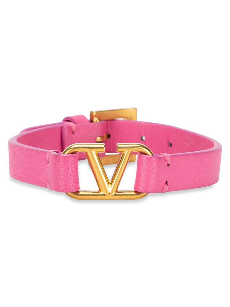 Calfskin VLogo Bracelet Pink