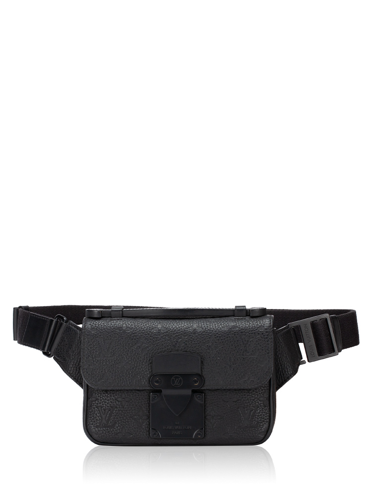 Taurillon Monogram S Lock Sling Bag Black