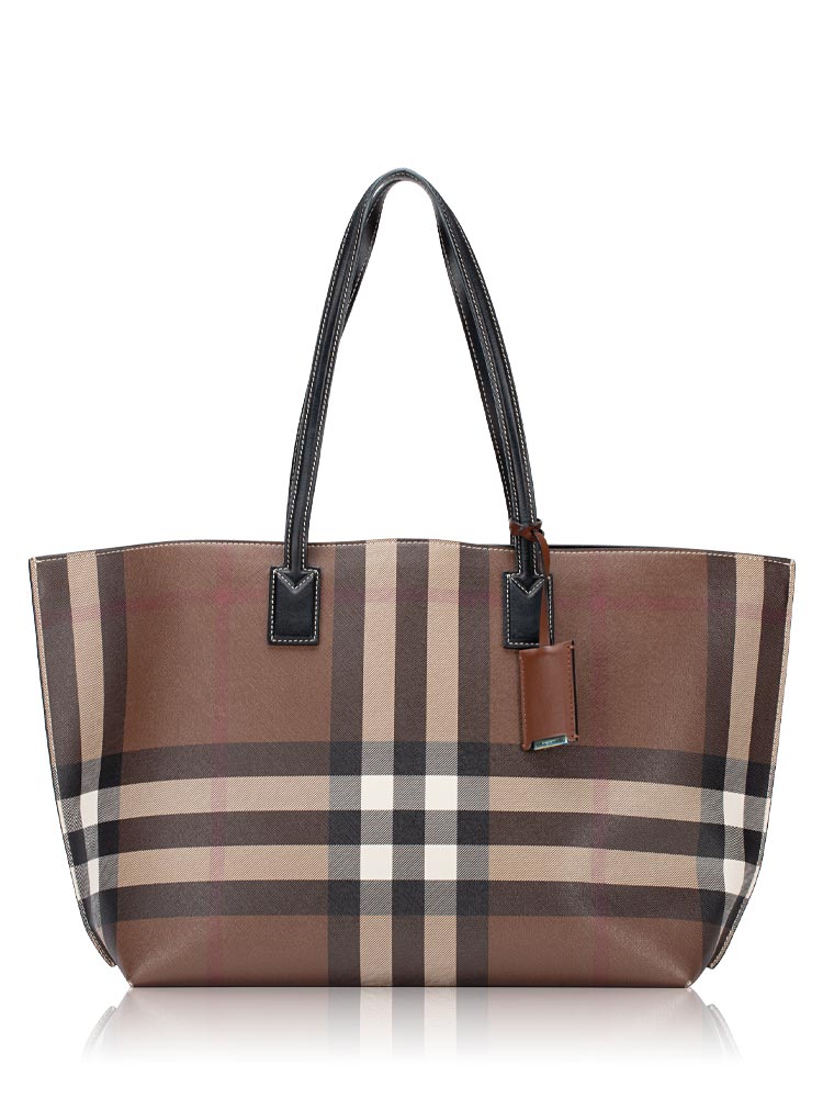 Check E-Canvas Soft TB Medium Tote Dark Birch Brown
