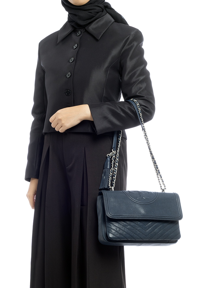 Fleming Distressed Shoulder Bag Royal Navy