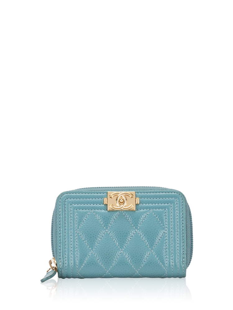 Caviar Boy Zip Card Wallet Blue