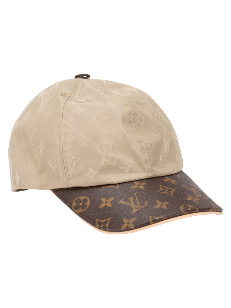 Silk Monogram Get Ready Cap Beige Sz M