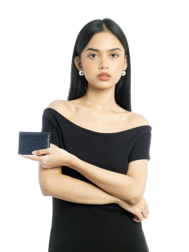 Microguccissima Card Holder Midnight Blue