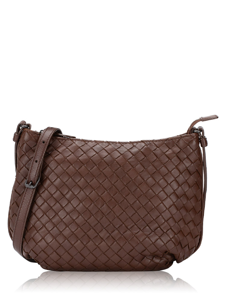 Nappa Intrecciato Eclipse Crossbody Brown