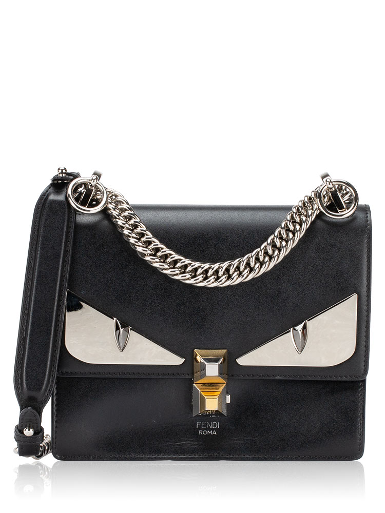  Vitello Liberty Lucido Monster Eyes Studded Kan I Small Shoulder Bag Black