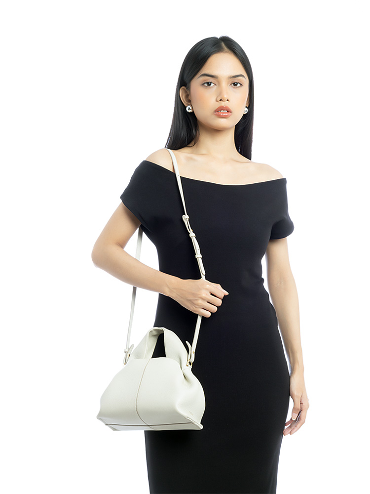 Textured Calfskin Numero Neuf Mini Chalk
